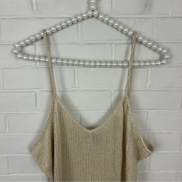 Fredrick’s Of Hollywood Gold Ribbed Shimmer Tank Top Size 3X - Image 6