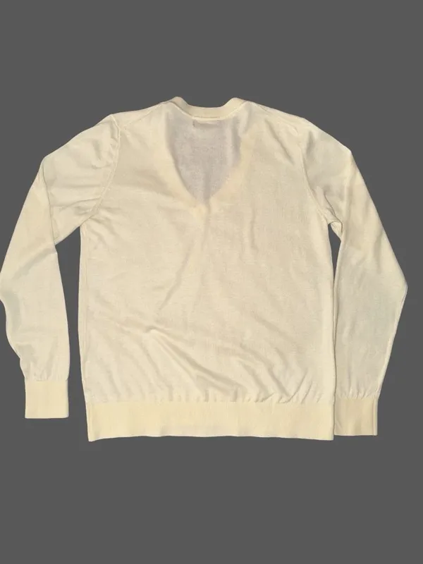 Quince Lightweight Cotton Cashmere V-Neck Sweater Butter Yellow Medium Luxurious - Image 2