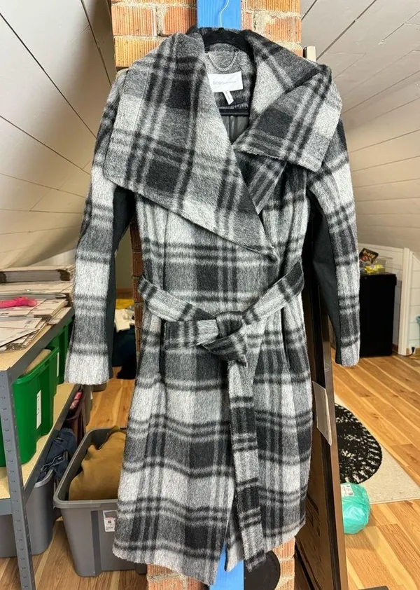 BCBGeneration Wool Plaid Trench Coat - Image 2