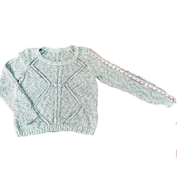Vintage American Eagle Outfitters Teal Blue Mint Green Knit Sweater Sz S - Image 4