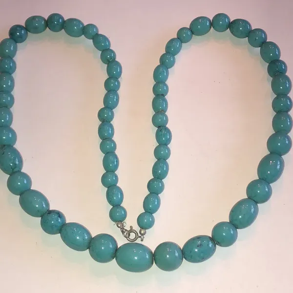 Vintage Lucite Turquoise Beaded Boho Necklace - Image 3