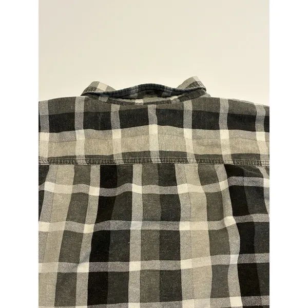 OKAY Button Up Shirt Women 6XL Gray Plaid Oversized Short Sleeve Casual - Image 6