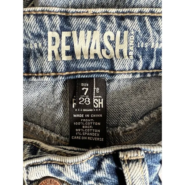 New York ReWash Women's Jean‎ Indigo Low Rise Wide Leg Size 7 Style J28121AW3 - Image 9