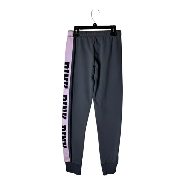Victoria's Secret Pink Pants Women XS‎ Gray Pink Logo Elastic Waist Joggers Y2K - Image 2