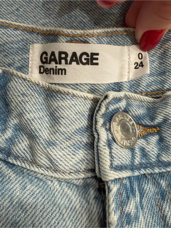 Garage Clothing Low Rise Baggy Wide Leg Denim Jeans Light Blue Wash - Image 3