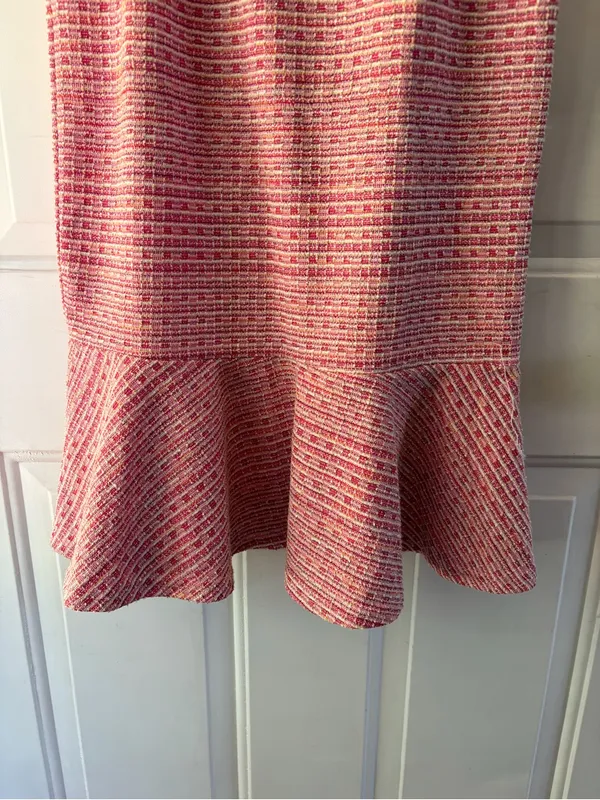 Grace Karin Pink Tweed Square Neck Mini Fit and Flare Dress Sz S VTG 60s Insp - Image 4