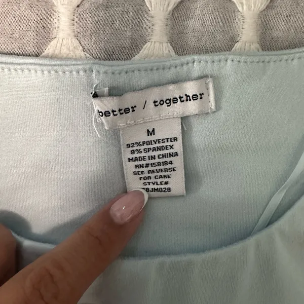 Light Blue Women's Top Size M - Image 2