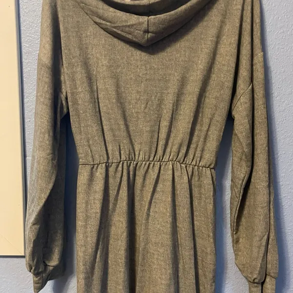 The Nines Boutique S Small 4-6 Long Sleeve Drop Sleeve Hooded Drawstring Gray Dr - Image 9