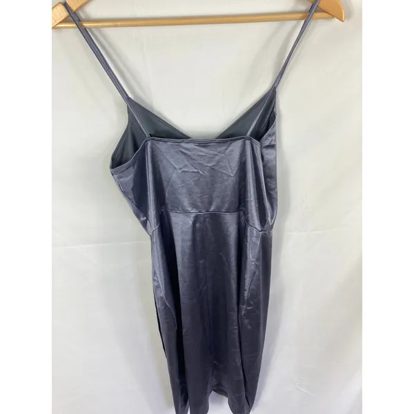 Lulu’s Slate Blue Forever Your Girl Satin Bodycon Dress Size Medium - Image 6