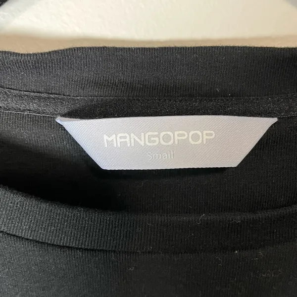 MANGOPOP Short Sleeve Crewneck T-Shirt Black One Piece Bodysuit Women’s S EUC - Image 2