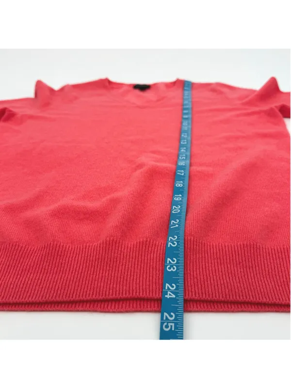 Talbots V-Neck 100% Pure Cashmere Sweater Size M Coral Pink - Image 7