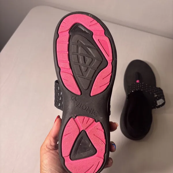 Vionic Sandals Womens Size 8 Black & Pink‎ Serena Tia Slingback Flip Flops - Image 5