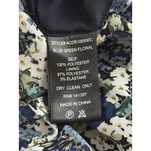 ASTR The Label Santorini Dress Medium Green‎ Blue Floral One Shoulder Midi - Image 6
