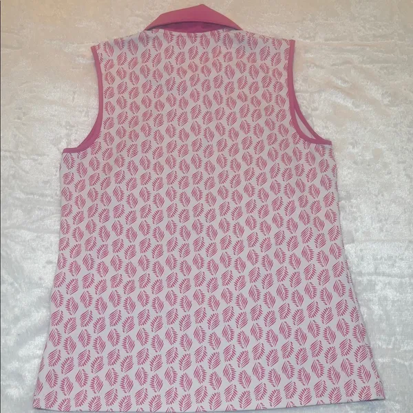 Lady Hagen Pink and Green Sleeveless Polo - Image 5
