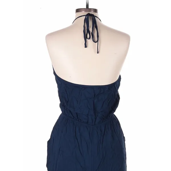 Lulus Learning to Fly Navy Halter Jumpsuit Large Coastal Casual - Image 6