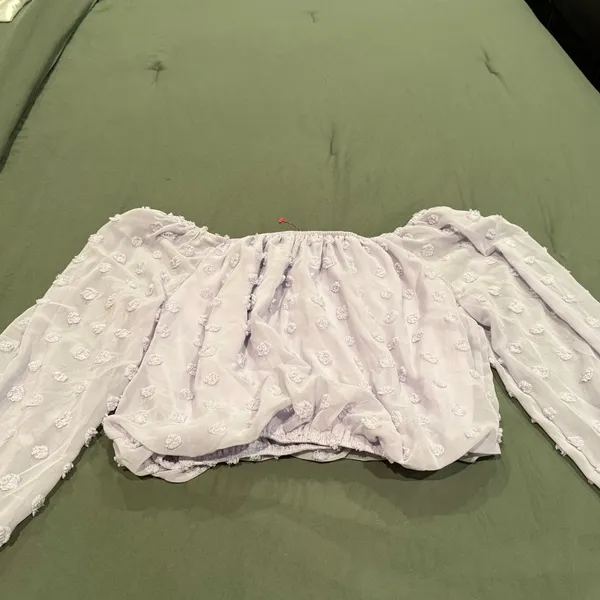 Miami Lavender Off-Shoulder Blouse - Image 5