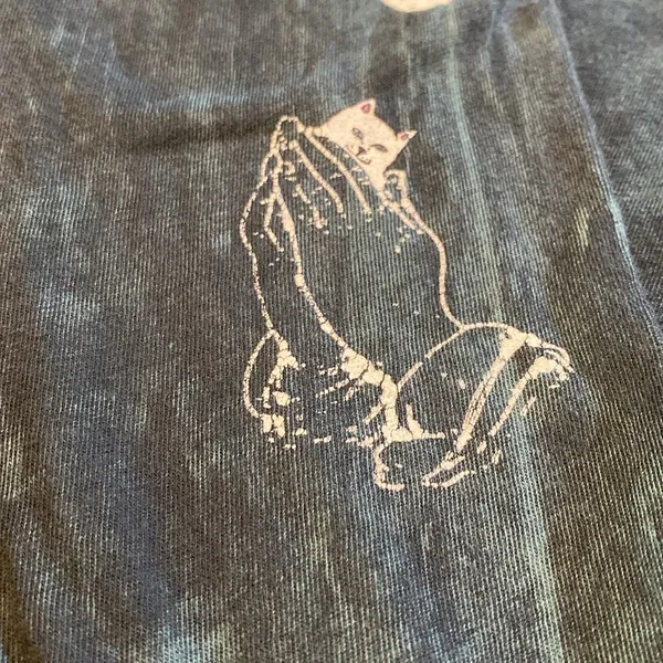 RipnDip Unisex Green Acid Wash L/S Lord Nermal Skate Cat Kingpi T-Shirt Sz M - Image 4