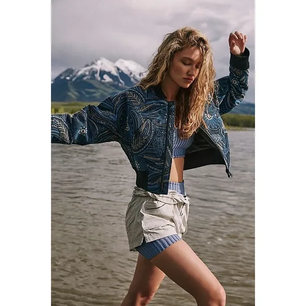 NWT Free People FP Movement Garden Party Bomber Jacket Size M. H - Image 4