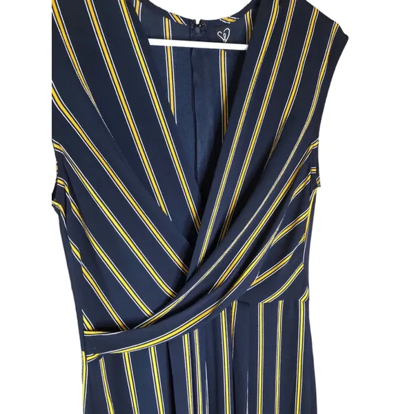 Windsor Jumpsuit M Navy Yellow Striped - Image 3