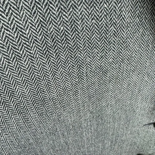 Newport News Vintage Black‎ White Chevron Wool Tweed Long Button Up Pea Coat 14 - Image 3