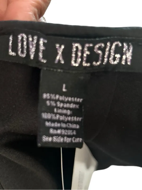 Love By Design Black Satin Corset Crop Top with Gold Chain Straps - Image 8