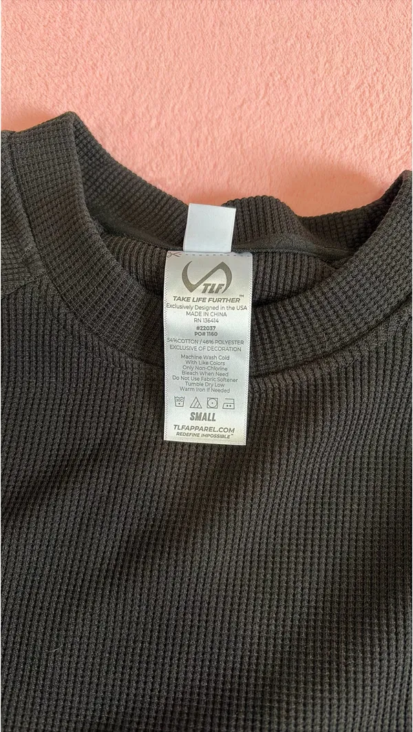TLF waffle knit crewneck Black - Image 3