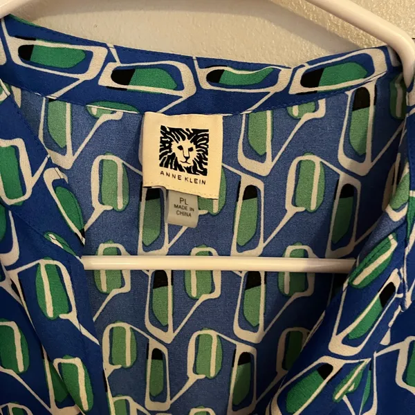 Anne Klein Blue and Green‎ Patterned Maxi Dress - Image 3
