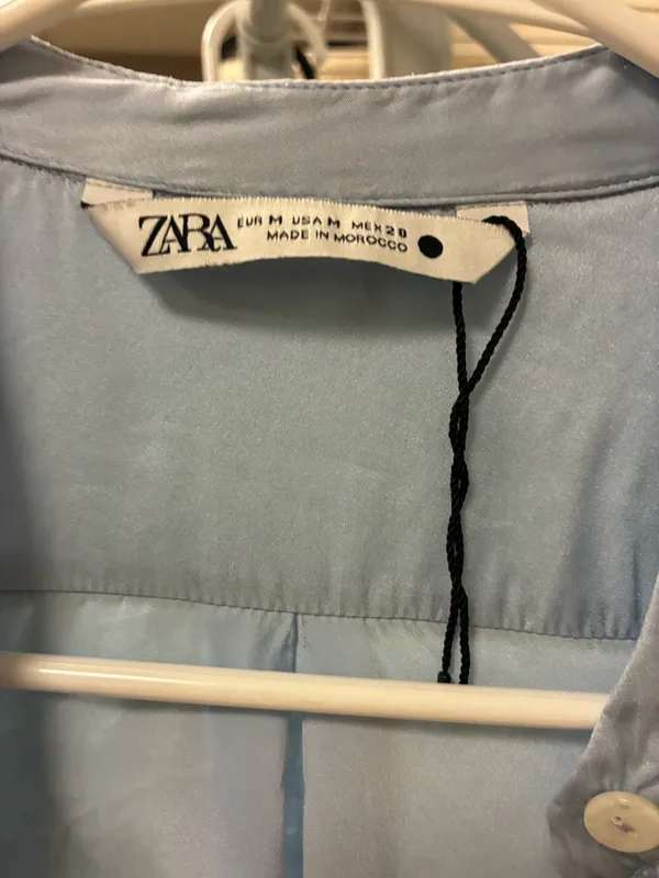ZARA Blue Blouse Button Down - Image 4
