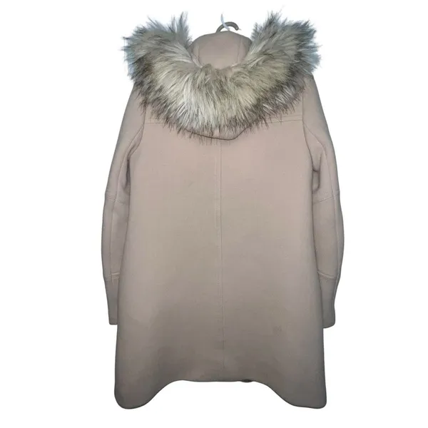 J. Crew Chateau Parka Italian Stadium Cloth Wool Coat Hooded Size 2T Tall‎ Beige - Image 6