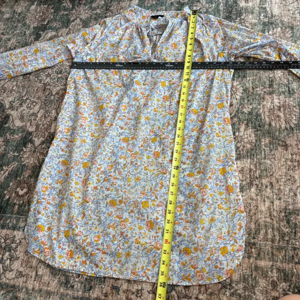 J. Crew Floral Peasant Dress M Long Sleeve Keyhole Belted Cottage Fall Boho - Image 6