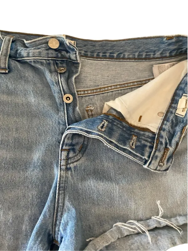 Madewell Relaxed Denim Medium Wash Cutoff Jean Shorts Button Fly 29 Basic boho - Image 7