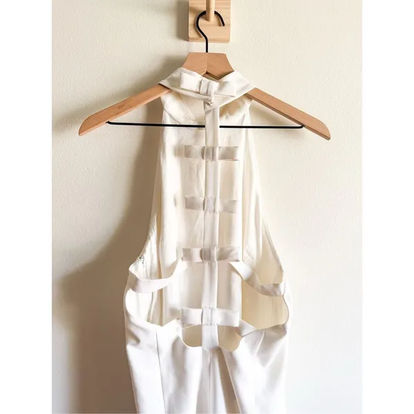 Anthropologie BHLDN High-neck Bow-back Mini Dress Size M - Image 9