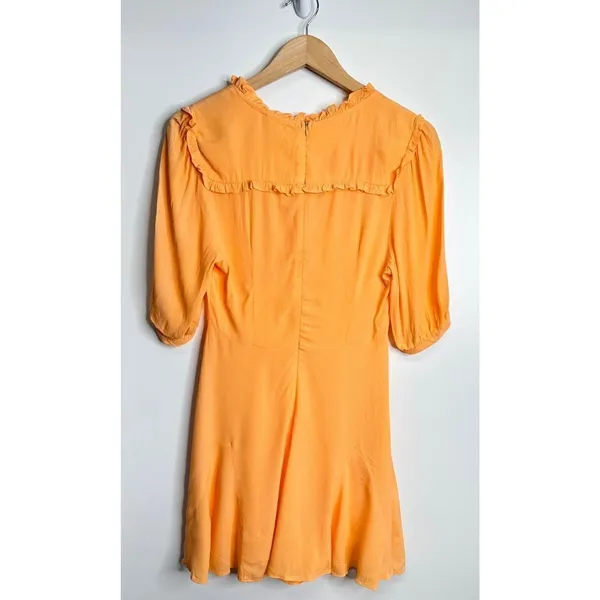Olivaceous Romper Womens Orange V Neck Tie Front Size Medium - Image 4
