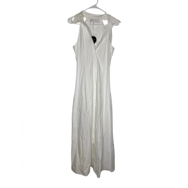 ✨NWT Elliatt CURAAE Chelsea Maxi Shirt Dress White Halter Button‎ Front Sz S ✨ - Image 2