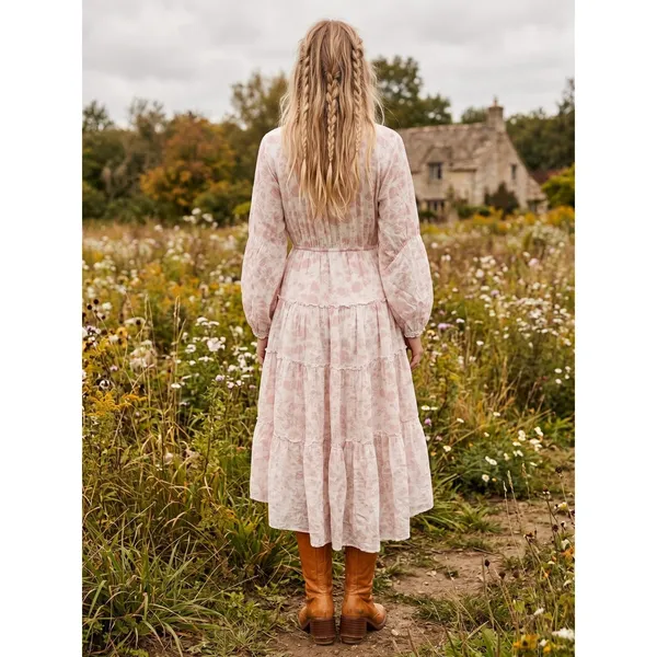 Free People Ethereal Dainty Cottage Pappiet Midi Dress Maxi Top Size Medium - Image 3