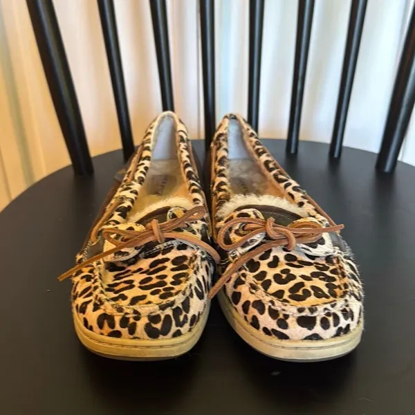 Sperry angelfish leopard Sherpa lined moccasin loafers 8 - Image 4