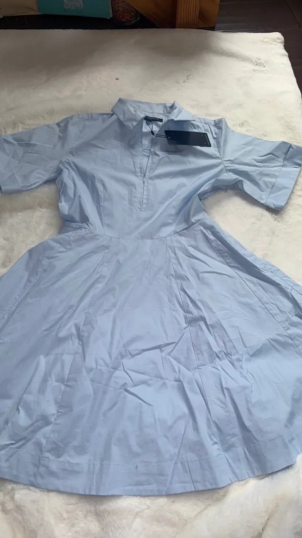 French Connection Dress Blue Small - Image 5