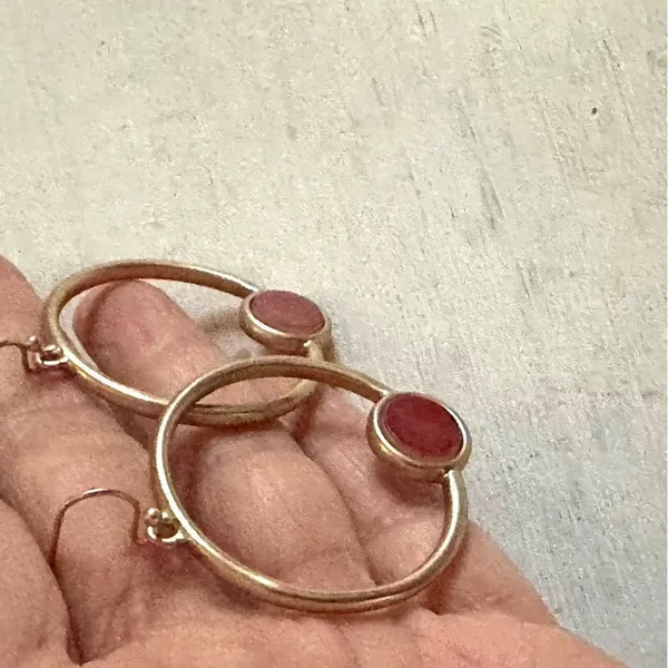 Chico’s Brooklyn gold tone and red earrings - Image 8