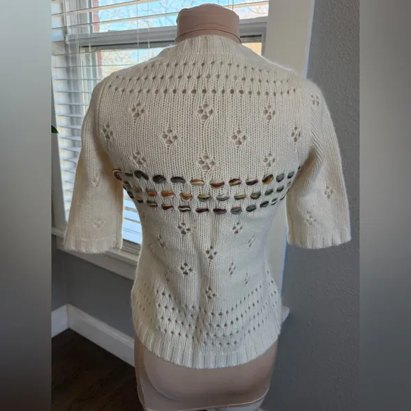 Anthropologie Field Flower Cottagecore‎ Cardigan Wool Blend Coquette Size XS - Image 5