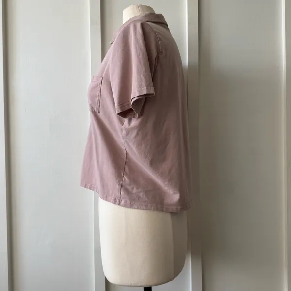 Danskin Mauve Pink Button-Up Shirt  - Image 9