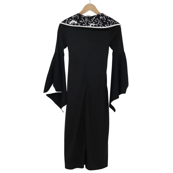 Spirit Costume Dress Womens M Medieval Gothic Bell Sleeve Black White Excellent - Image 4
