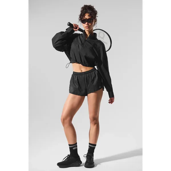 Alo Yoga Cropped 1/4 Zip Aerial Pullover Black S - Image 5