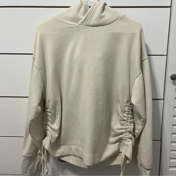 Aerie Cream Side Ruched Hoodie - Image 2