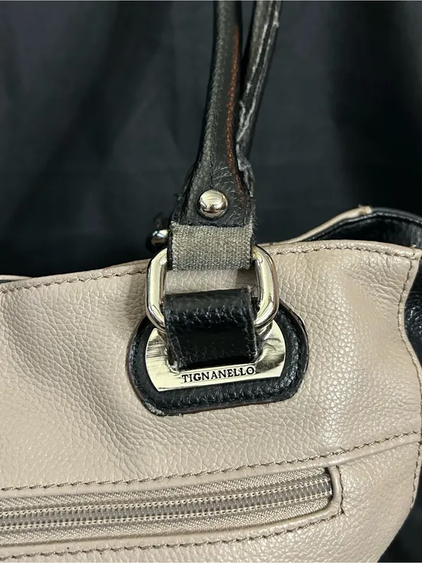 Tignanello Classic Two-Tone Tote Bag Black & Cream - Image 7