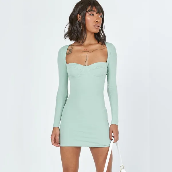 Princess Polly Javier Mini Dress in Sage Size 6 New with tag - Image 3