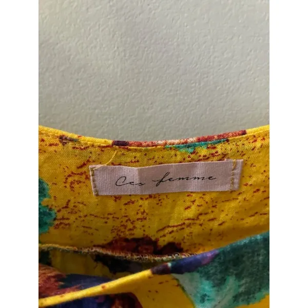 Ces Femme Yellow Floral Sundress | Size Small EUC - Image 4