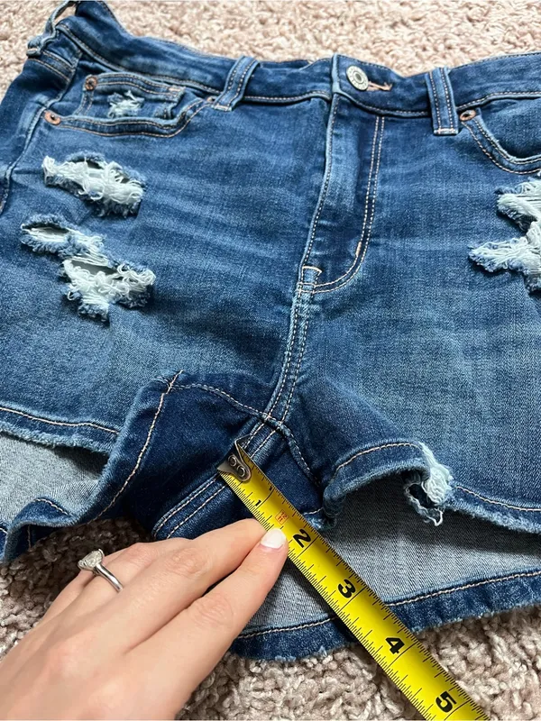 American Eagle High Rise Denim Shorts - Image 9