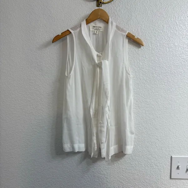 Anthropologie Cloth & Stone Neck Tie Sleeveless Blouse Size XS - Image 3