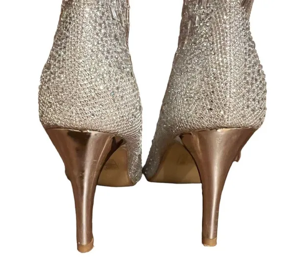 Rhinestone silver star ankle boots size 38 - Image 3
