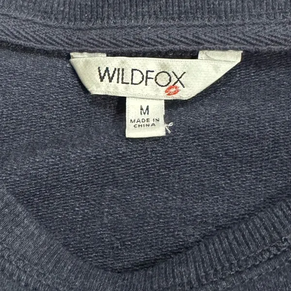 Wildfox Navy Blue Social Crewneck Sweatshirt Women’s Medium - Image 3